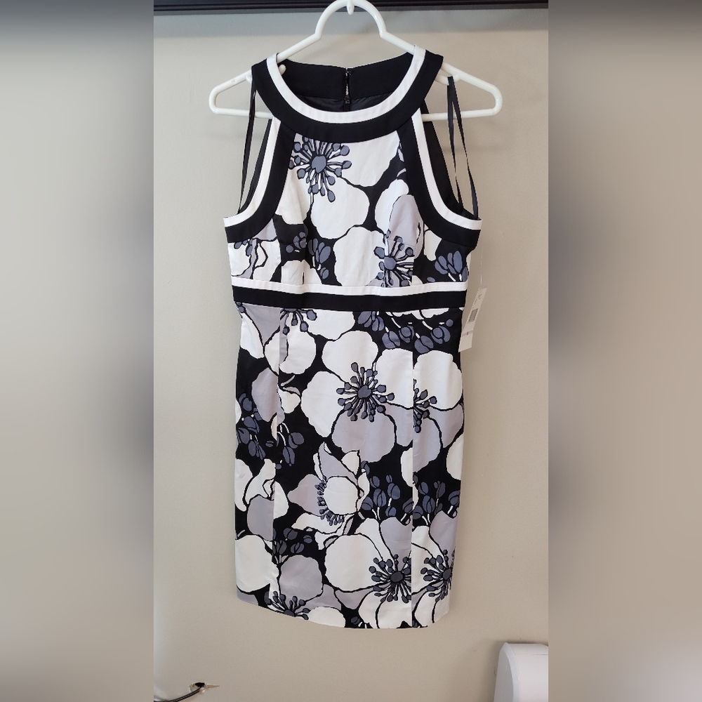 NWT! Jones New York Sleeveless Floral Pattern Cotton Dress - Size 6 - Picture 2 of 5